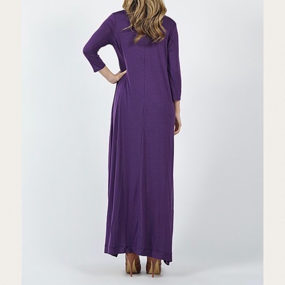 S M L DARK PURPLE HI LOW LO SHIRT TOP TRENDING - Picture 5 of 7